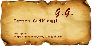 Gerzon Györgyi névjegykártya